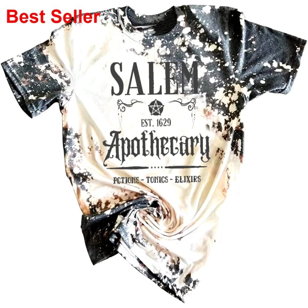 Salem Witch Halloween T-Shirt Women's Short Sleeve Cotton Blend Tee